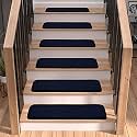 Live Beautiful ! Lifesaver Collection Utility Non-Slip Ribbed Stair Treads (Blue, 8"x28" inch 3 pcs Set)