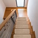 Live Beautiful ! Lifesaver Collection Utility Non-Slip Ribbed Stair Treads (Beige, 8"x28" inch 3 pcs Set)