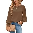 Aifer Womens Tops Dressy Casual Long Sleeve Shirts Chiffon Blouses