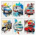 Aihonmin 6 Pack City Cars Paint by Numbers for Adults Beginner Automobile Oil Painting Kits on Canvas with Brushes Acrylic Painting Sedan DIY Paintwork Home Decor Gifts 8x11.8 Inch (Frameless)