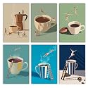 Aihonmin 6 Pack Coffee Paint by Numbers for Adults Beginner Coffee Swimmer Oil Painting Kits on Canvas with Brushes Acrylic Painting DIY Paintwork Home Decor Gifts 8x11.8 Inch (Frameless)