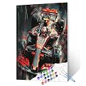 Aihonmin Racing Car Number Painting DIY Craft Kits Vibrant Racing Paint by Numbers Kits with Brushes and Acrylic Pigment Graffiti Style Home Decoration for Teenage Racer 16x20Inch (Frameless)