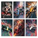 Aihonmin Racing Cars Cross 6 Pack Paint by Numbers for Adults Beginner Graffiti Racing Oil Painting Kits on Canvas with Brushes Acrylic Painting DIY Paintwork Home Decor Gifts 8x11.8 Inch (Frameless)