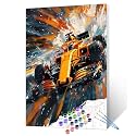 Aihonmin Racing DIY Paint by Numbers,Canvas Oil Painting Kits for Boys,16x20In Acrylic Oil Painting On Canvas, Racing Car in Motion Number Painting DIY Craft Kits for Home Room Decor (Frameless)