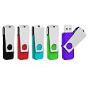 Aiibe 5 Pack 64GB Flash Drive USB Flash Drives 64GB Thumb Drive USB 2.0 Memory Stick USB Drives Jump Drive 64 GB Multipack (64G, 5 Mixed Colors: Black Red Cyan Green Purple)