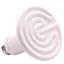 Aiicioo Reptile Heat Lamp Bulb -60W Ceramic Heat Emitter No Harm No Light Infrared Heater Lamp for Chicken Coop Lizard Aquarium Snake Outside Dogs Brooder 110V,White