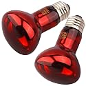 Aiicioo Reptile Red Night Light Bulb - 75W Reptile Heat Lamp Bulb Infrared Basking Spot Lamp for Bearded Dragon Lizard Turtle Hermit Crab Leopard Gecko Snake Chameleon Tank