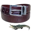 vinacreations Men's Dark Brown Alligator Belt Crocodile Leather Belts 1.5" width Automatic Ratchet Removal Buckle Jean Dress Golf Luxury Premium Handmade Exotic Skin Gift For Him BE-DAR-03-PIN