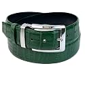 vinacreations Green Belt Men Leather Strap Belts 1.5" Width Pin Adjustment Removal Buckle Jean Dress Golf Handmade Gift For Men Dad Boss For Birthday Wedding Anniversary Father's Day BE-GRE-08-PIN