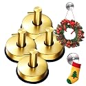 AIIONP 2026 New Suction Cup Hooks for Door Wreaths on Glass, Wreath Hangers for Front Door, No-Drill Hanging Towel Hooks for Inside Shower Bathroom Window Wall Mirrors (Gold, 4 PCS)