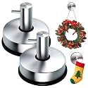 AIIONP 2026 New Suction Cup Hooks for Door Wreaths on Glass, Wreath Hangers for Front Door, No-Drill Hanging Towel Hooks for Inside Shower Bathroom Window Wall Mirrors (Silver, 2 PCS)
