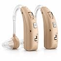 Aika Rechargeable Sound Device for Seniors with Ergonomic Fit, Background Noise Reduction, and Quick Charging - Up to 40 Hours of Use (Beige, For Both Ear)