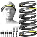 Aikertec Rechargeable Headlamp, 230°Beam Headlamp for Adults(6 PCS)