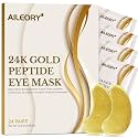 AILEORY 24K Gold Peptide Under Eye Patches (24 Pairs) - Eye Masks for Puffy Eyes, Dark Circles and Fine Lines, Hydrating &amp; Brightening Eye Patches with Glutathione, Hyaluronic Acid &amp; Collagen