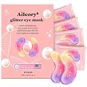 AILEORY Under Eye Patches (8 Pairs) - Tri-color Glitter Eye Gel Pads for Dark Circles, Puffy Eyes, Under eye Bags, Wrinkles | Natural Collagen Under Eye Mask Patches, Gel Under Eye Patches