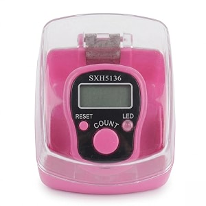 aim emporium manual digital hand tally counterfinger counter with led light color pink