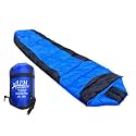 Aim Emporium Temp 15°C to 25°C Light Weight Sleeping Bag for Camping and Traveling (Blue,1kg) Mummy Shape Sleeping Bag Comfortable for 6 Ft.