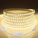 AIMENGTE LED Strip Lights Under Cabinet Lighting, Outdoor Led Lights Waterproof, AC 110V, 600LEDs, 3000k LED Rope Lights for Garden, Lawn, Kitchen Home Decor (16.4ft, Warm White)