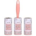 Aimers Lint Remover for Clothes Sticky Lint Roller for Clothes, Furniture, Wool, Fur, Coat, Car Seats, Fabric, Dust Cleaner, Pet Hair Remover with 1 Handle, 3 Refills Total 180 Sheets (Orange Daisy)