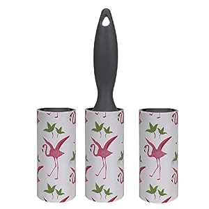 aimers lint rollers for pet hair extra sticky lint remover lint roller refills for dog amp cat hair clothes carpet furniture removal with 1 handles 180 sheets total  3 refills small flamingo