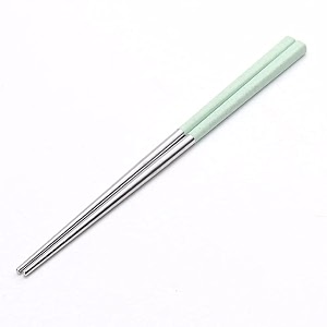 aimers metal chopsticks stainless steel chopsticks reusable lightweight chopsticks dishwasher safe japanese chinese chop sticks washable chopsticks korean for sushi and noodles- 1 pairs green