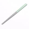AIMERS Metal Chopsticks, Stainless Steel Chopsticks Reusable Lightweight Chopsticks Dishwasher Safe Japanese Chinese Chop Sticks Washable Chopsticks Korean for Sushi and Noodles- 1 Pairs (Green)