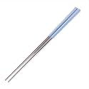 AIMERS Metal Chopsticks, Stainless Steel Chopsticks Reusable Lightweight Chopsticks Dishwasher Safe Japanese Chinese Chop Sticks Washable Chopsticks Korean for Sushi and Noodles- 1 Pairs (Blue)