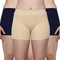 Aimly Cotton Stretchable Cycling Gym Yoga Above Knee Slip Shorts for Women Combo Pack of 3