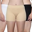 Aimly Cotton Stretchable Cycling Gym Yoga Above Knee Slip Shorts for Women Combo Pack of 3