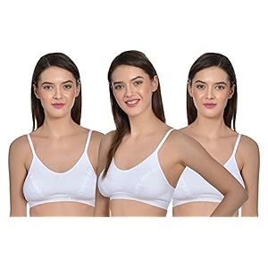 aimly women39s cotton non-padded non-wired low coverage sports bra pack of 3