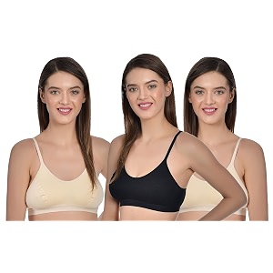 aimly women39s cotton non-padded non-wired low coverage sports bra pack of 3