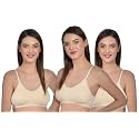 Aimly Women's Cotton Non-Padded Non-Wired Low Coverage Sports Bra Pack of 3