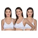 Aimly Women's Cotton Non-Padded Non-Wired Low Coverage Sports Bra Pack of 3