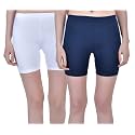 Aimly Women Cotton Stretchable Cycling Gym Yoga Knee-Length Slip Shorts Pack of 2