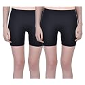 Aimly Women Cotton Stretchable Cycling Gym Yoga Knee-Length Slip Shorts Pack of 2