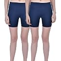 Aimly Women Cotton Stretchable Cycling Gym Yoga Knee-Length Slip Shorts Pack of 2