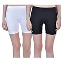 Aimly Women Cotton Stretchable Cycling Gym Yoga Knee-Length Slip Shorts Pack of 2
