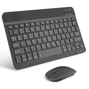 portable wireless multimedia keyboard and mouse set rechargeable ultra slim universal iosandroidwindows compatible black