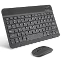 Portable Wireless Multimedia Keyboard and Mouse Set, Rechargeable, Ultra Slim, Universal, iOS/Android/Windows Compatible, Black