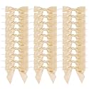 AIMUDI Champagne Bows for Gift Wrapping 3.5" Pre Tied Small Christmas Tree Bow Premade Twist Tie Bows for Treat Bags Small Bow for Crafts Wedding Holiday Decoration- 50 Counts