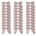 AIMUDI Dusty Rose Satin Ribbon Twist Tie Bows 3.5" Pretied Bows Premade Craft Bows for Treat Bags Cake Pop Gift Wrapping Basket Wedding Favors Cookie Candy Bagging Baby Shower - 50 Counts