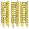 AIMUDI Gold Satin Ribbon Twist Tie Bows 3.5" Pre-Tie Wreath Bows Premade Gold Gift Bows for Treat Bags Cake Pop Crafts Wedding Favors Goodie Bags Christmas Tree Baby Shower - 50 Counts