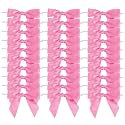 AIMUDI Hot Pink Satin Ribbon Bows for Treat Bags 3.5" Premade Small Pink Twist Tie Bows for Crafts Cake Pops Gift Wrapping Wedding Shower Mother's Day Party Favor - 50 Counts