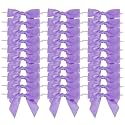AIMUDI Lavender Satin Ribbon 3.5" Light Purple Pretied Twist Tie Bows Treat Bags Cake Pops Gift Wrapping Basket Wedding Favors Cookie Candy Bagging Baby Shower Favors - 50 Counts