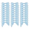 AIMUDI Light Blue Satin Ribbon Twist Tie Bows 3.5" Pre-Tied Baby Shower Bows Premade Baby Blue Bows for Crafts Treat Bags Cake Pop Gift Wrapping Wedding Favors Gender Reveal Birthday - 50 Counts