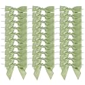 AIMUDI Sage Green Satin Ribbon Twist Tie Bows - 3.5" Pretied Bows for Treat Bags, Crafts, Gift Wrapping, Wedding Favors &amp; More - 50 Counts