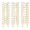 AIMUDI Small Ivory Bows for Christmas Tree 3.5" Pre Tied Ivory Bows for Wedding Premade Ivory Twist Tie Bows for Treat Bags Cake Pop Bows for Crafts Ivory Gift Bows Baby Shower Decorations - 50 Counts