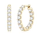 AINUOSHI Moissanite Hoop Earrings for Women, D-E Color Moissanite Simulated Diamond, 925 Sterling Silver with 18K White Gold / 14K Yellow Gold Plated, Hypoallergenic, Jewelry Box Packed, Christmas New Year Jewelry Gifts