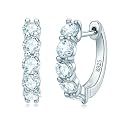 AINUOSHI Moissanite Hoop Earrings for Women, D-E Color Moissanite Simulated Diamond, 925 Sterling Silver with 18K White Gold / 14K Yellow Gold Plated, Hypoallergenic, Jewelry Box Packed, Christmas New Year Jewelry Gifts
