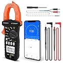 AIOMEST Bluetooth Digital Multimeter, AI-7200APP TRMS 6000 Counts Clamp-on Meter for AC DC Current Voltage Resistance Capacitance Hz Temp Diode Continuity Buzzer with Lamp NCV